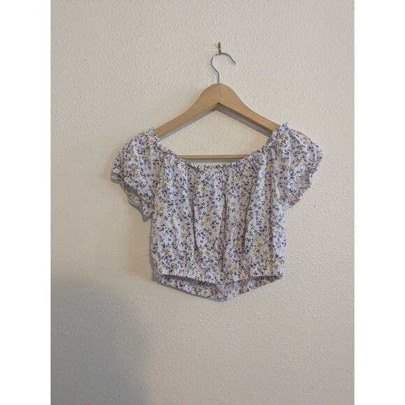 Vine and Valley floral rouched crop top size L - Picture 3 of 7